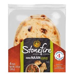 Stonefire Garlic Mini Naan - 4ct