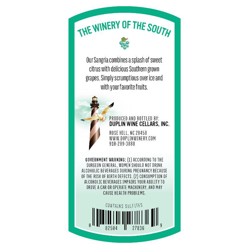 slide 3 of 5, Duplin White Sangria Grape Wine - 750ml Bottle, 750 ml