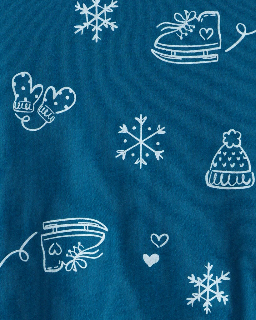 slide 2 of 2, Carter's Toddler Girl Winter Print Long-Sleeve Peplum Top - Blue Teal 3T, 1 ct