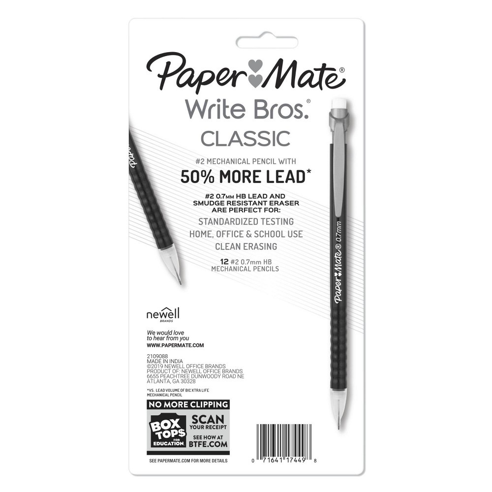 slide 2 of 5, Paper Mate Write Bros. 12pk #2 Mechanical Pencils 0.7mm Multicolored, 12 ct