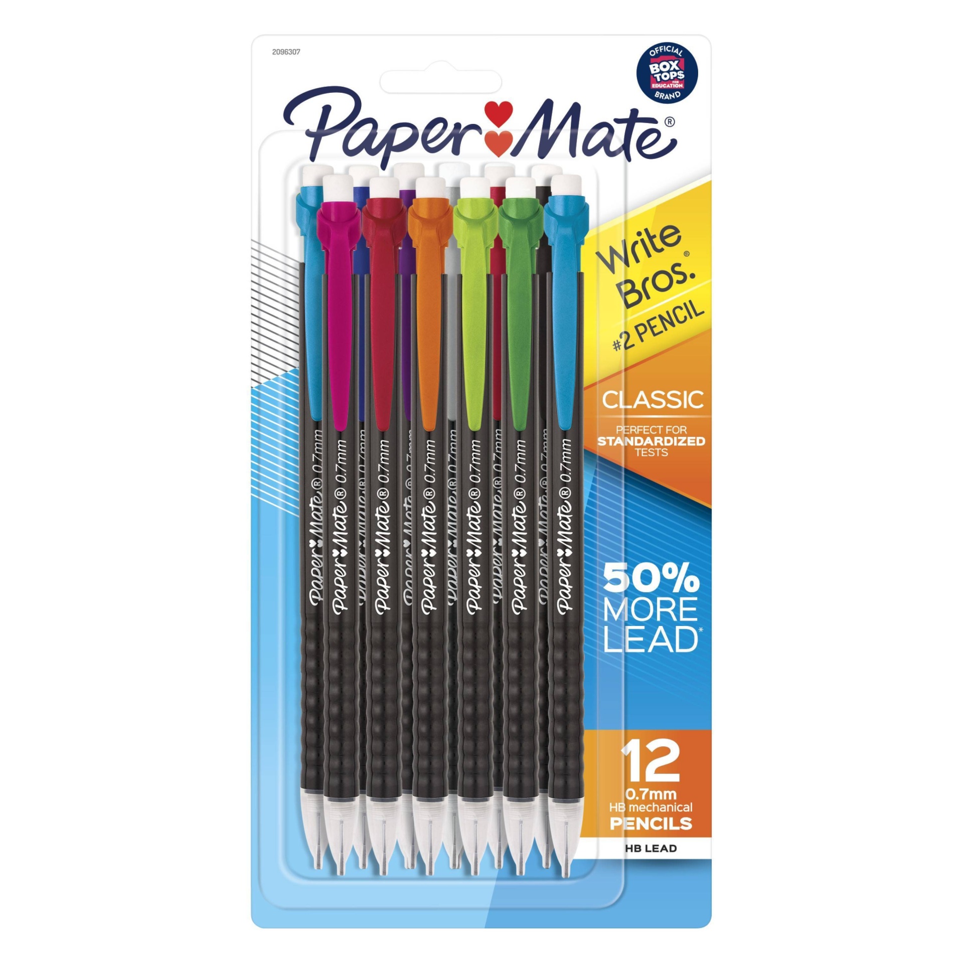 slide 1 of 5, Paper Mate Write Bros. 12pk #2 Mechanical Pencils 0.7mm Multicolored, 12 ct
