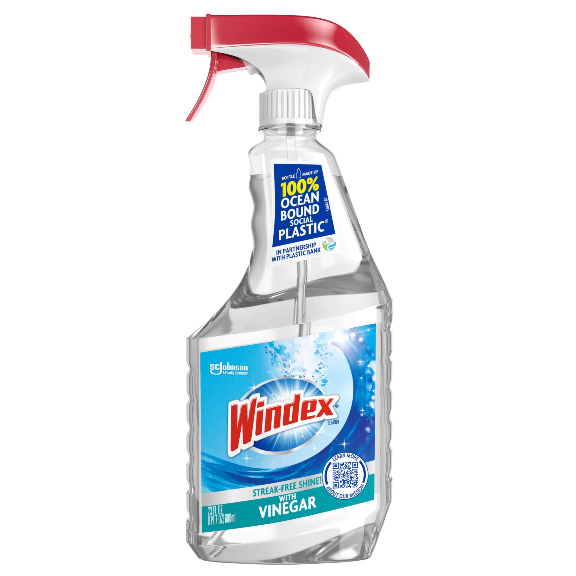 slide 1 of 4, Windex Glass Cleaner Vinegar Spray, 23 oz