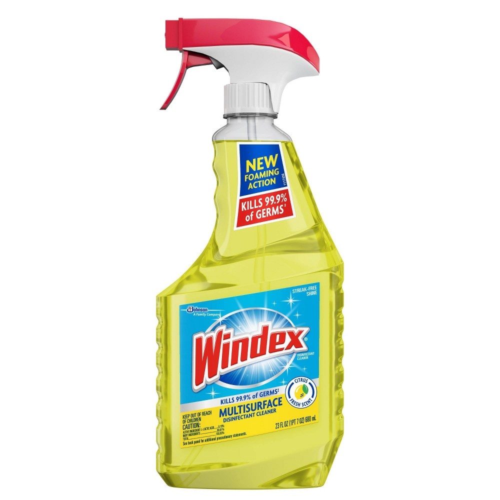 slide 2 of 5, Windex Multi-Surface Disinfectant Cleaner Spray Citrus Fresh Scent, 23 oz