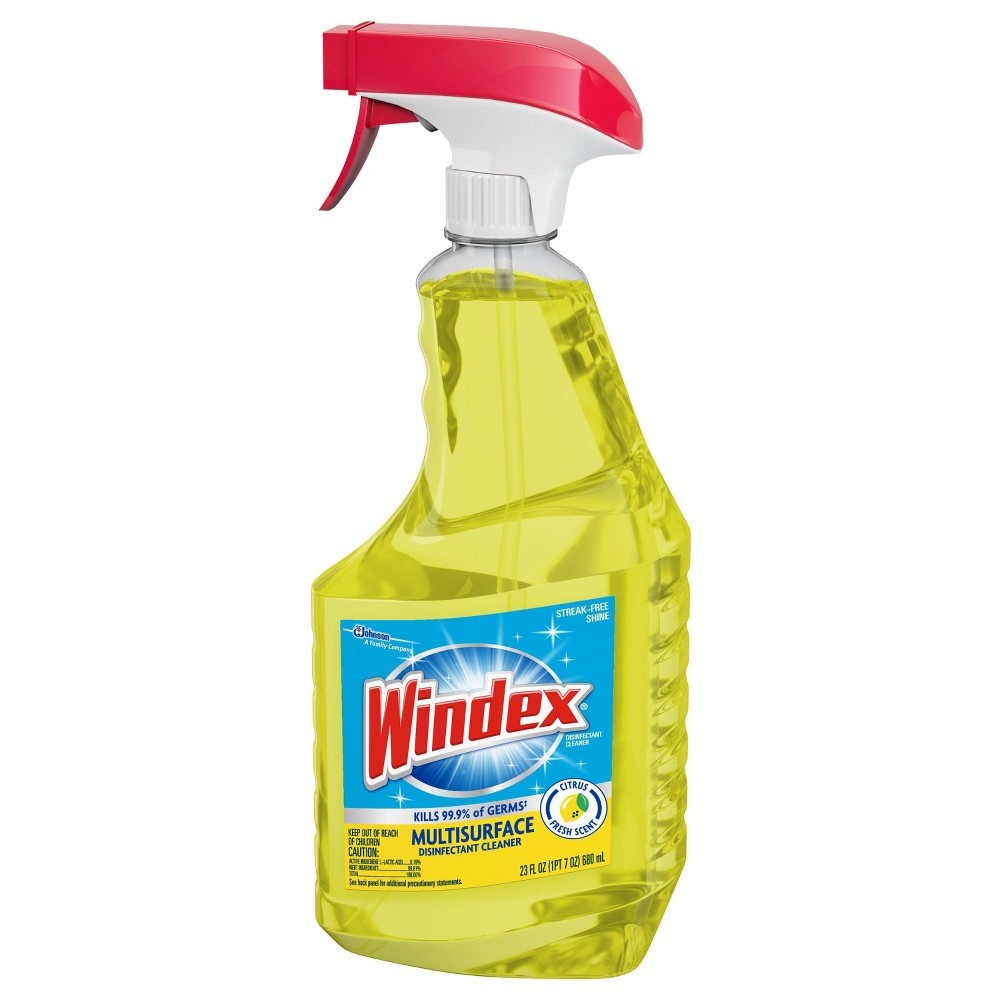 slide 4 of 5, Windex Multi-Surface Disinfectant Cleaner Spray Citrus Fresh Scent, 23 oz