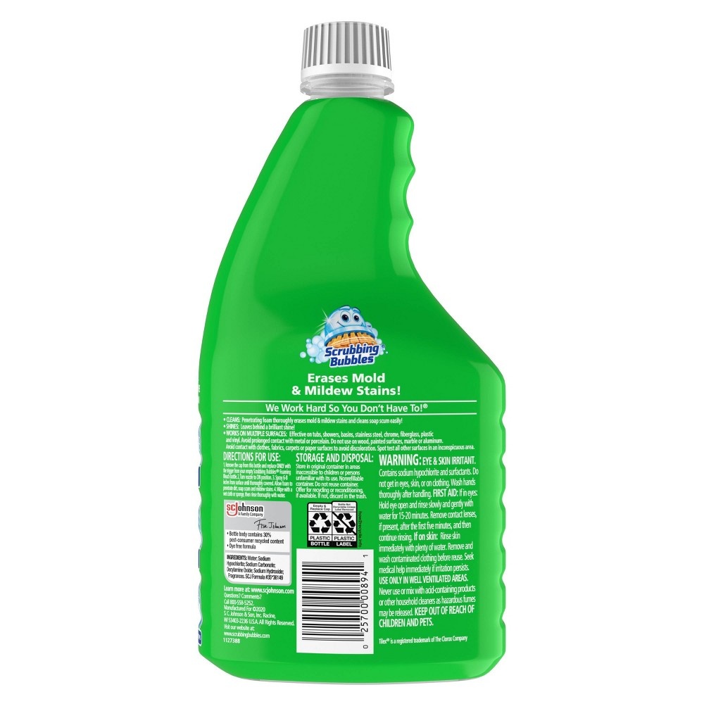 slide 2 of 6, Scrubbing Bubbles Foaming Bleach Bathroom Cleaner Refill Bottle, 32 oz