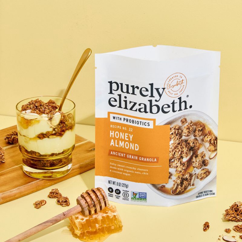 slide 5 of 6, purely elizabeth. Honey Almond Probiotic Granola - 8oz, 8 oz