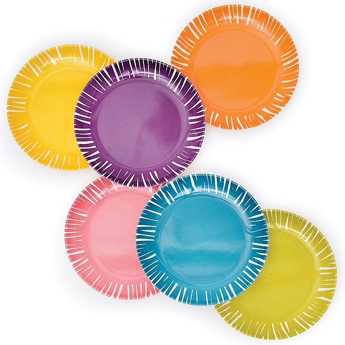 slide 4 of 4, French Bull Fringe Assorted Appetizer Plates, 6 ct