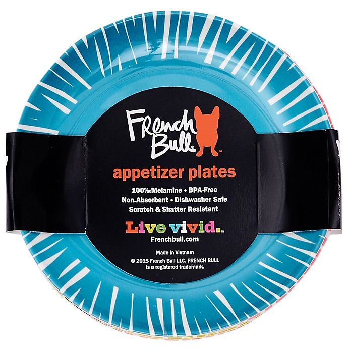 slide 2 of 4, French Bull Fringe Assorted Appetizer Plates, 6 ct