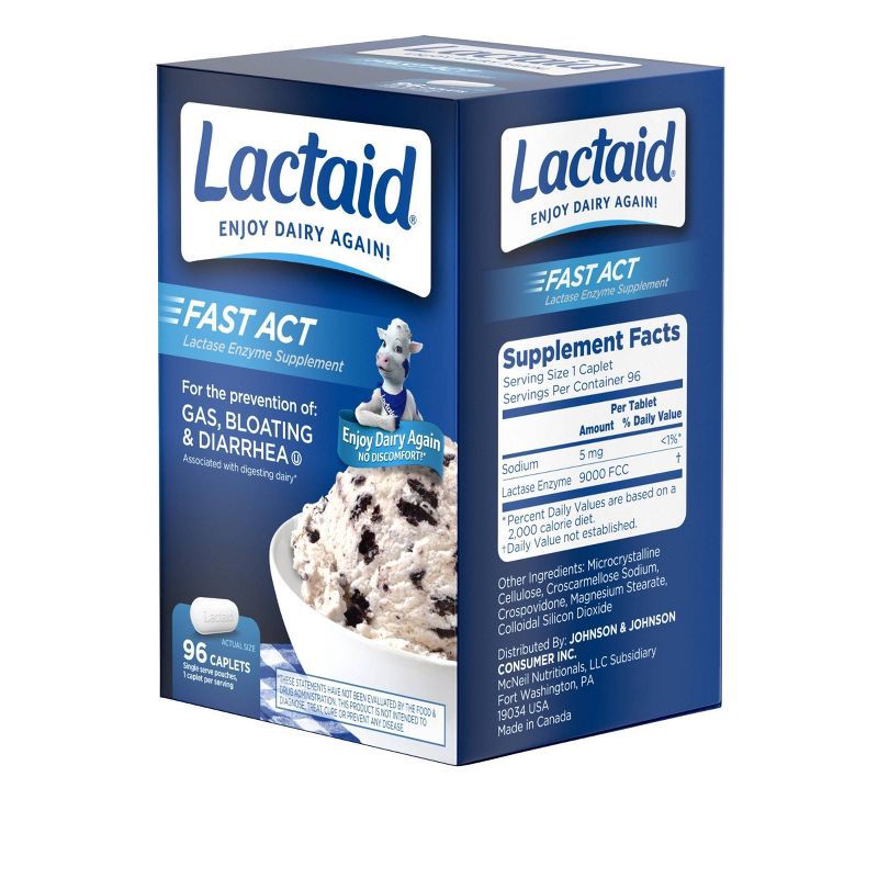 slide 4 of 6, Lactaid Fast Act Caplet - 96ct, 96 ct