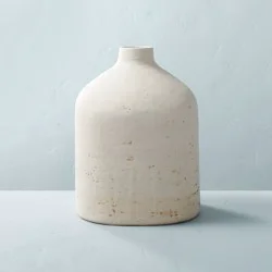 Hearth & Hand with Magnolia 12" Distressed Ceramic Vase Natural Cream - Hearth & Hand™ with Magnolia: Farmhouse Style, Tabletop Decor