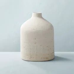 Hearth & Hand with Magnolia 12" Distressed Ceramic Vase Natural Cream - Hearth & Hand™ with Magnolia: Farmhouse Style, Tabletop Decor