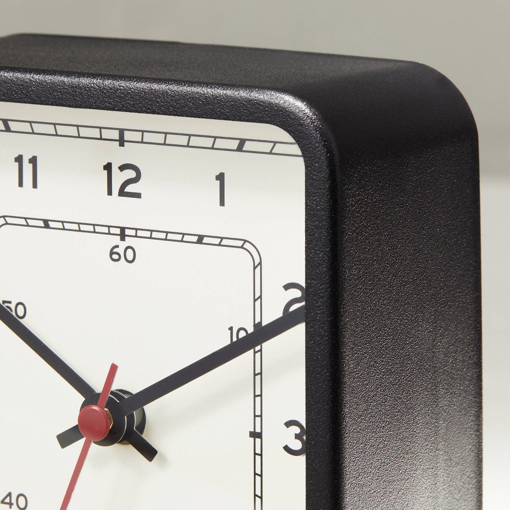 slide 2 of 3, Analog Tabletop Clock Textured Black - Hearth & Hand with Magnolia, 1 ct