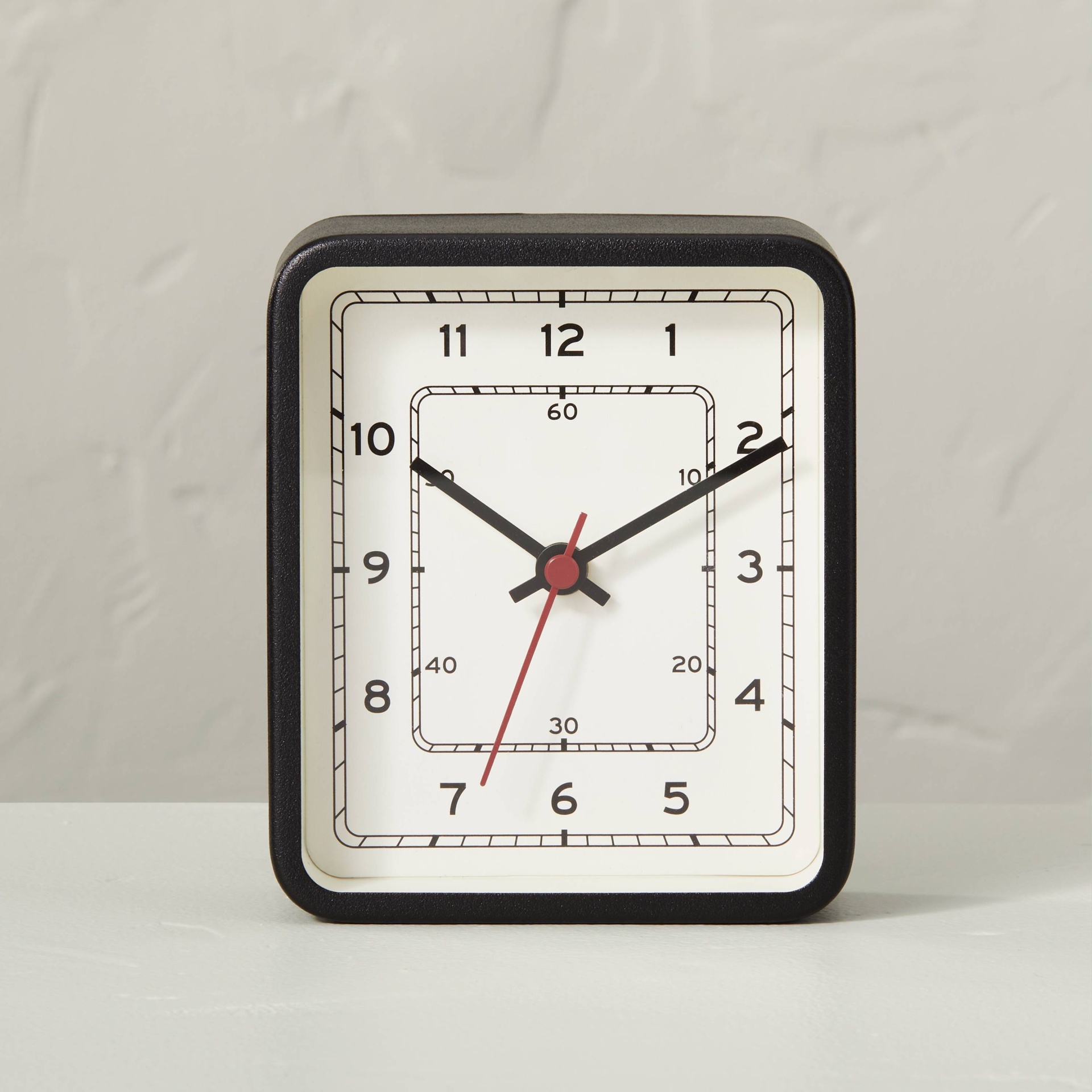 slide 1 of 3, Analog Tabletop Clock Textured Black - Hearth & Hand with Magnolia, 1 ct
