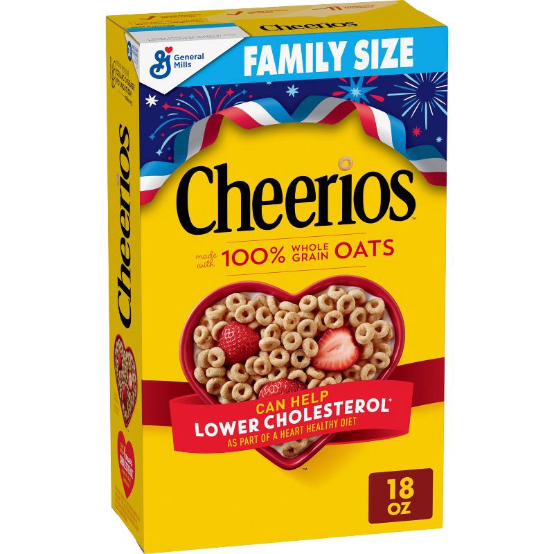 slide 1 of 7, General Mills Family Size Cheerios Cereal - 18oz, 18 oz