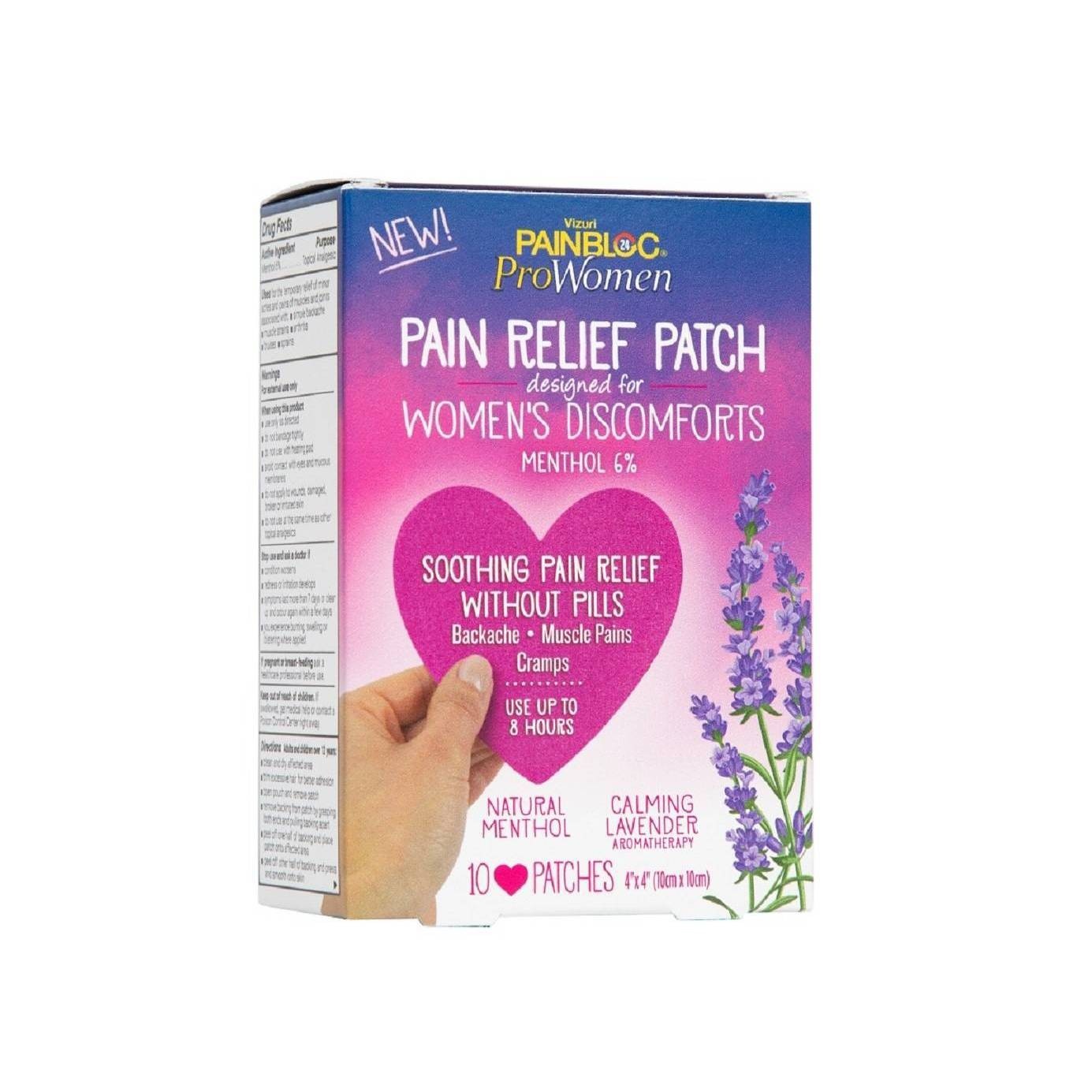slide 1 of 9, PainBloc24 Women's Pain Relief Patch for Discomfort, 10 ct