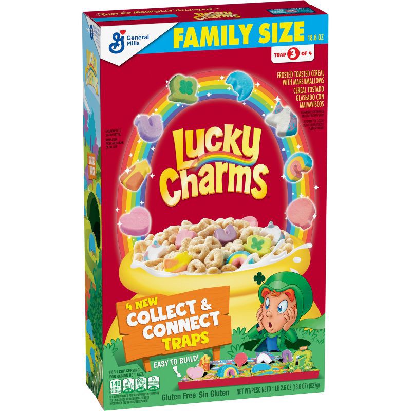 slide 4 of 15, General Mills Family Size Lucky Charms Cereal - 18.6oz, 18.6 oz