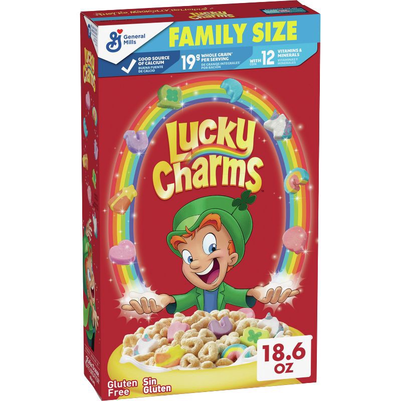 slide 1 of 14, General Mills Family Size Lucky Charms Cereal - 18.6oz, 18.6 oz