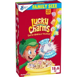 Lucky Charms Size Breakfast Cereal - 18.6oz: Gluten-Free, No Artificial Sweeteners, Whole Grain