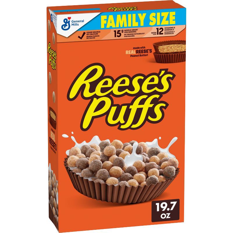 slide 1 of 7, Reese's Puffs General Mills Family Size Reeses Puffs Cereal - 19.7oz, 19.7 oz