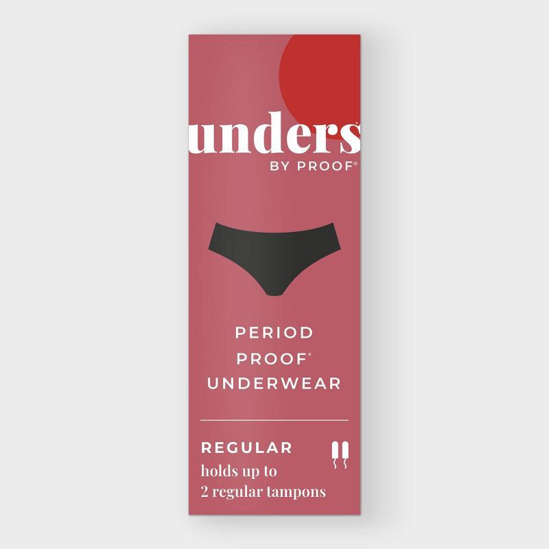 slide 2 of 8, Unders by Proof Period Underwear Briefs - Regular Absorbency - Black - M/L, 1 ct