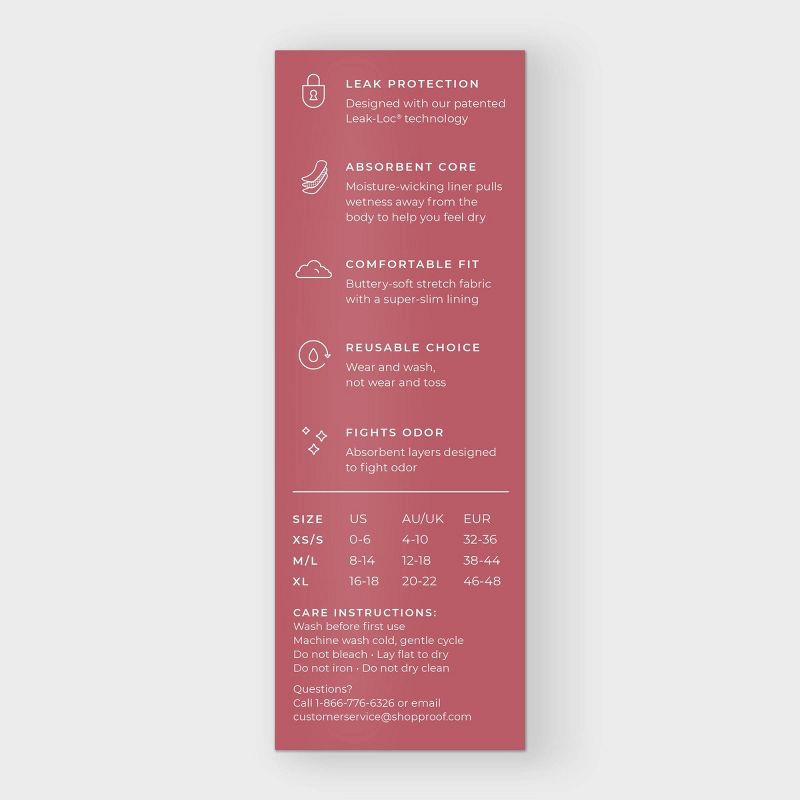 slide 6 of 8, Unders by Proof Period Underwear Briefs - Regular Absorbency - Black - M/L, 1 ct