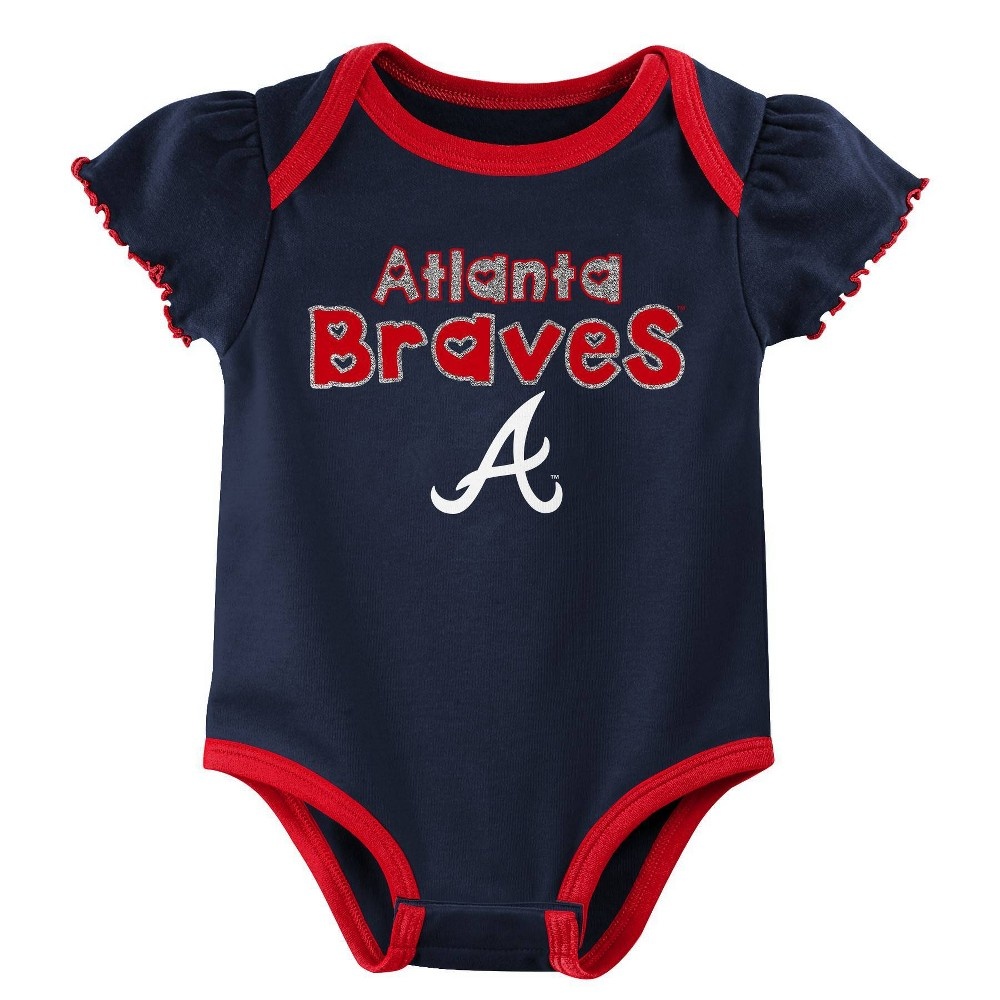 Mlb Atlanta Braves Infant Girls' 3pk Bodysuits : Target