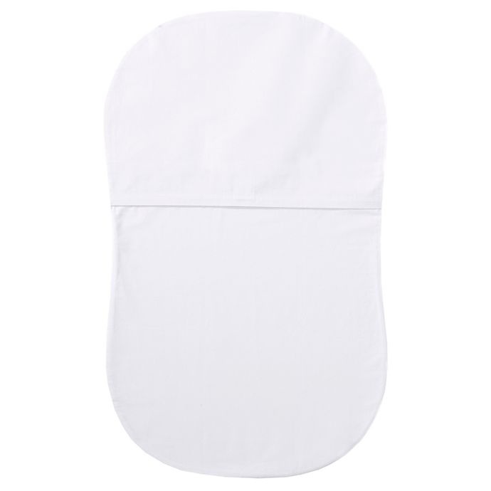 slide 2 of 3, HALO Bassinest Organic Cotton Fitted Sheet - White, 1 ct