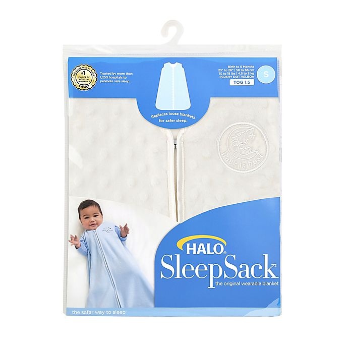 slide 4 of 6, HALO SleepSack Medium Velboa Dot Wearable Blanket - Ivory, 1 ct