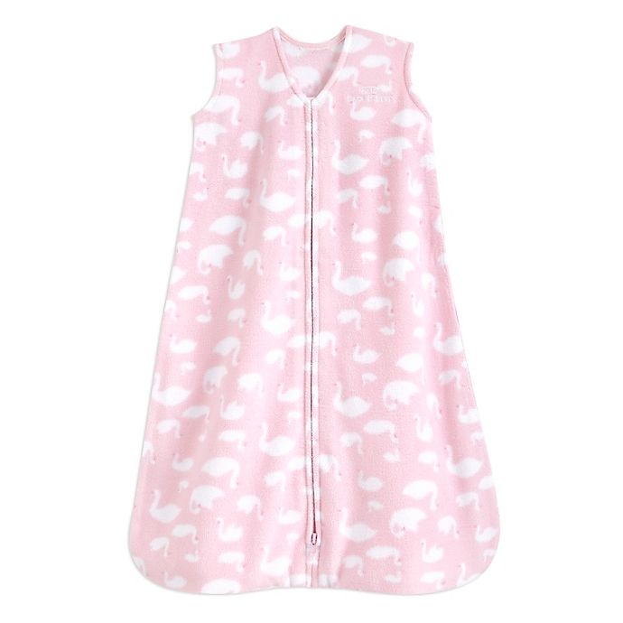 slide 1 of 2, HALO SleepSack Medium Swan Fleece Wearable Blanket - Pink, 1 ct