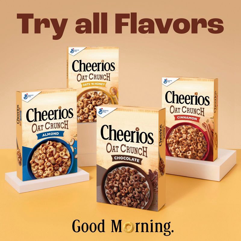 slide 5 of 10, General Mills Family Size Cheerios Oat Crunch Oats Honey Cereal - 24oz, 24 oz