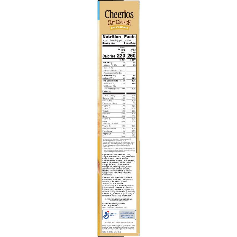 slide 2 of 10, General Mills Family Size Cheerios Oat Crunch Oats Honey Cereal - 24oz, 24 oz