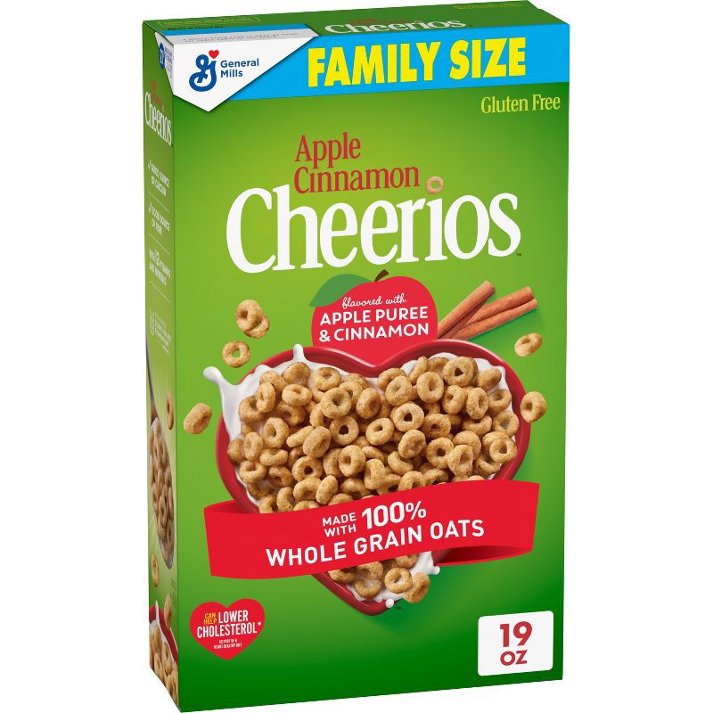 slide 1 of 8, General Mills Family Size Apple Cinnamon Cheerios Cereal - 19oz, 19 oz