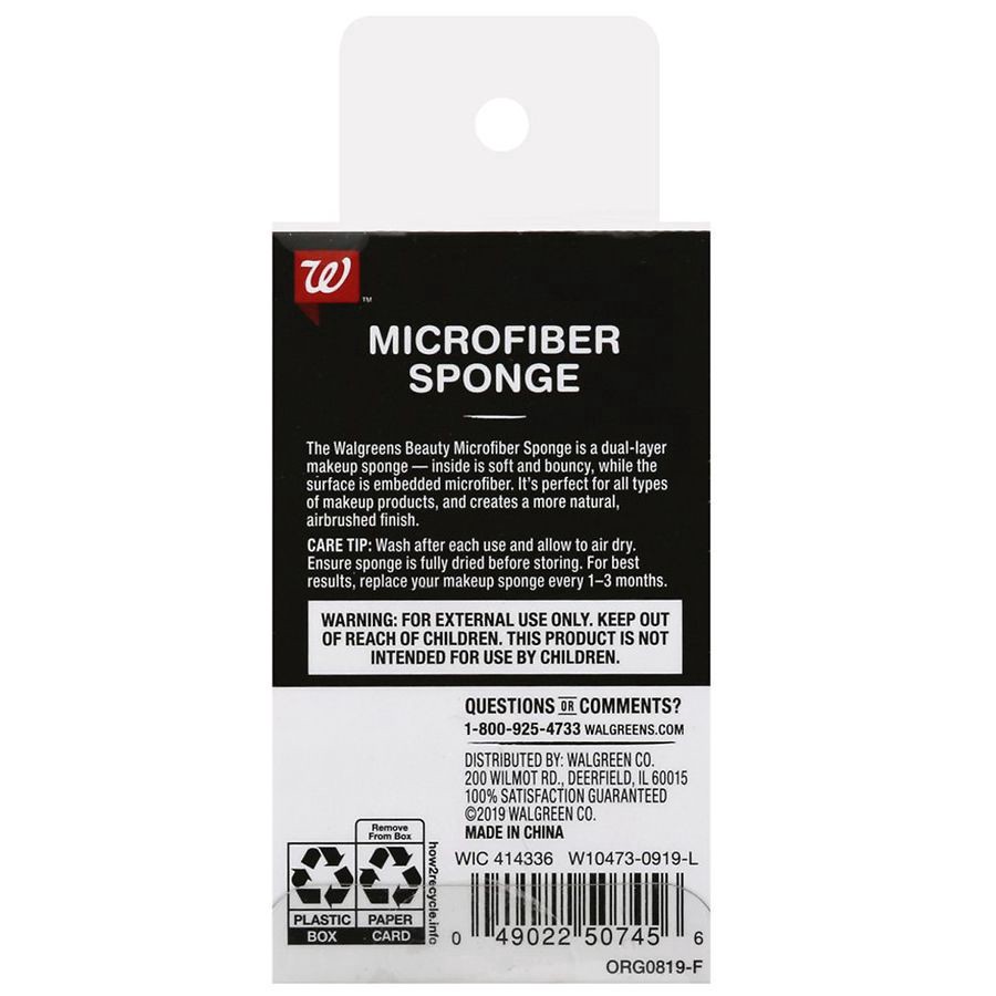 slide 2 of 2, Walgreens Microfiber Sponge, 1 ct