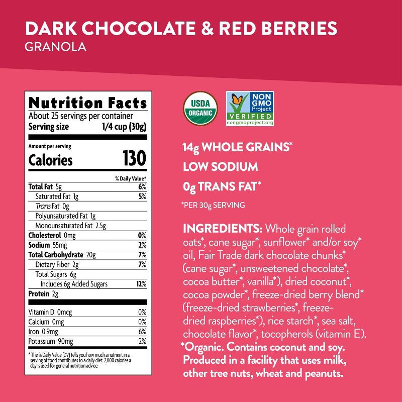 slide 6 of 6, Nature's Path Love Crunch Dark Chocolate & Red Berries Granola - 26.4oz, 26.4 oz