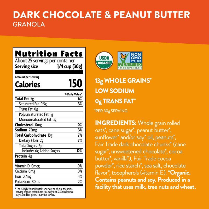 slide 6 of 6, Nature's Path Love Crunch Peanut Butter & Chocolate Granola - 26.4oz, 26.4 oz