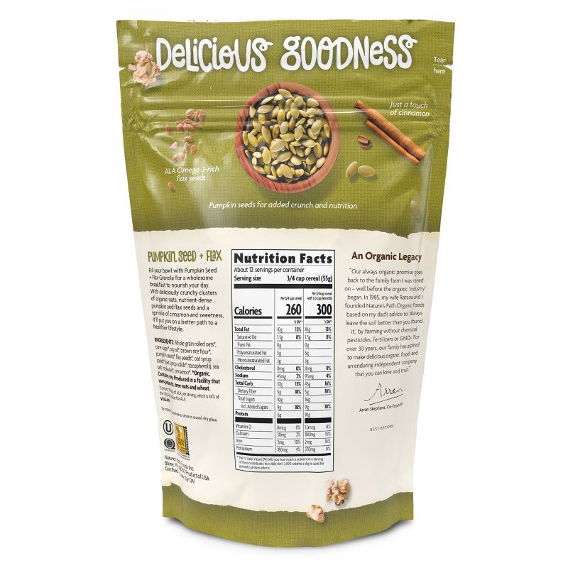 slide 2 of 5, Nature's Path Pumpkin Seed + Flax Granola – 24.7oz, 24.7 oz