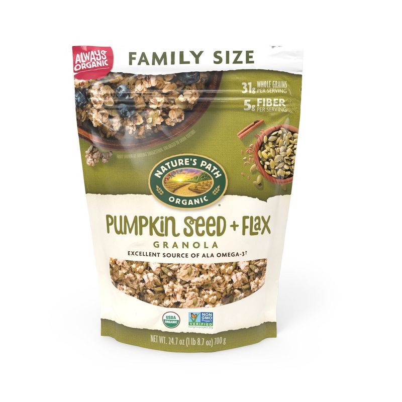 slide 1 of 6, Nature's Path Pumpkin Seed + Flax Granola – 24.7oz, 24.7 oz