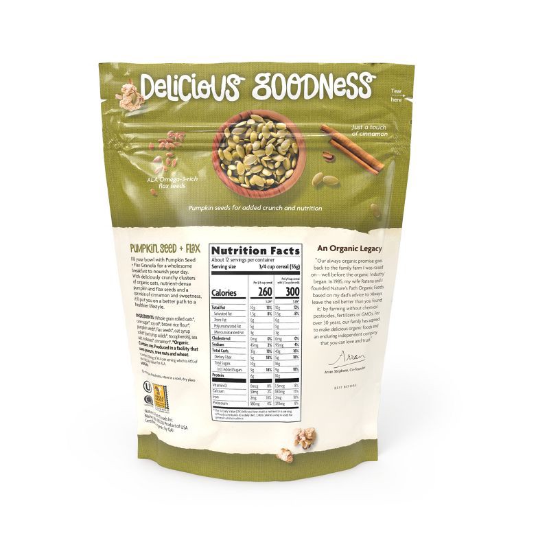 slide 5 of 6, Nature's Path Pumpkin Seed + Flax Granola – 24.7oz, 24.7 oz
