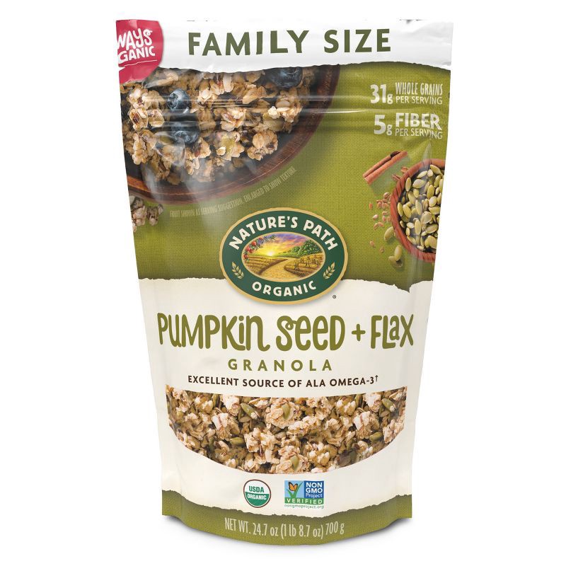 slide 1 of 5, Nature's Path Pumpkin Seed + Flax Granola – 24.7oz, 24.7 oz