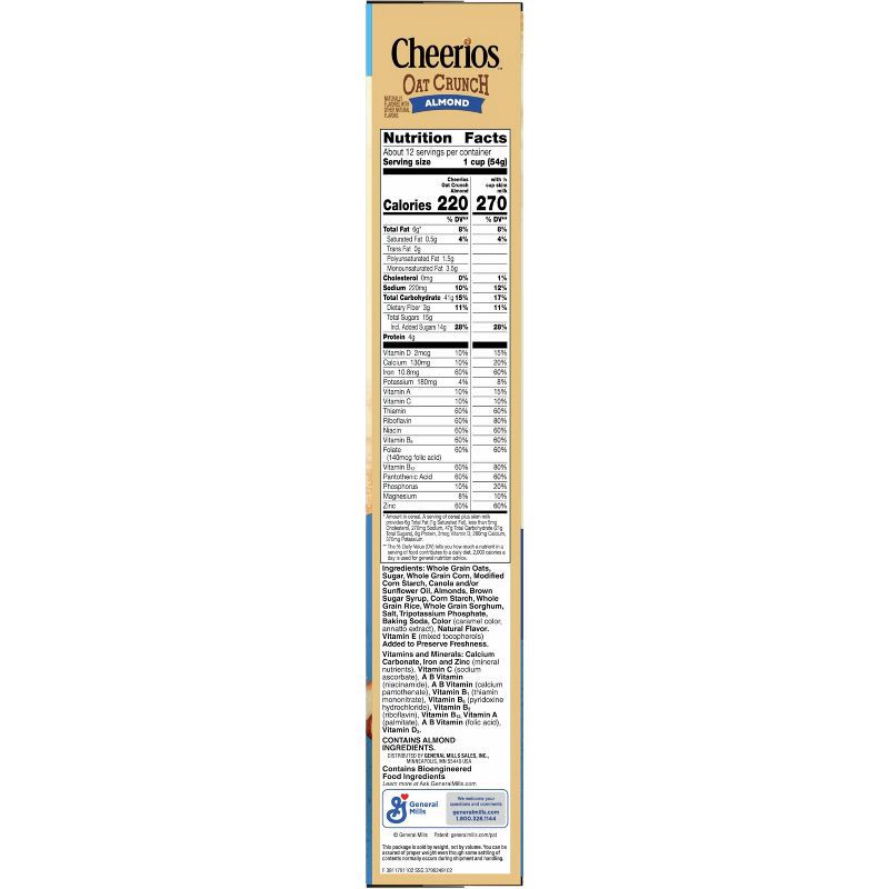 slide 8 of 13, General Mills Cheerios Oat Crunch Almond Cereal - 24oz, 24 oz