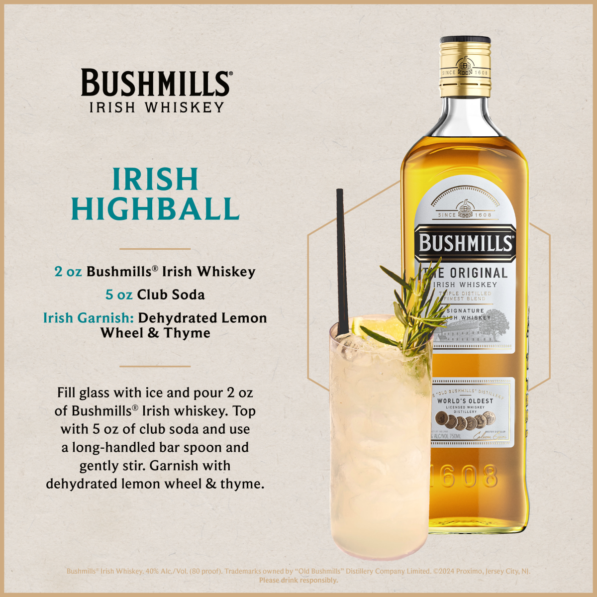 slide 2 of 5, Bushmills 750 Ml, 750 ml