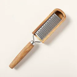 Hearth & Hand with Magnolia Wood & Stainless Steel Handle Grater with Catcher - Hearth & Hand™ with Magnolia: Handheld Kitchen Tool