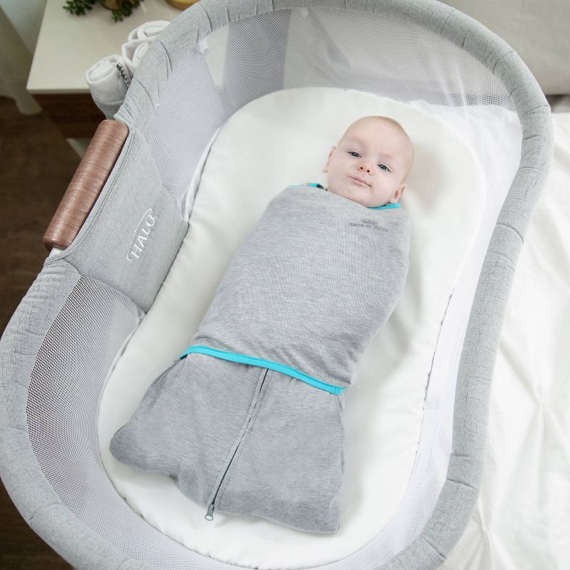 slide 9 of 13, HALO Innovations Sleepsack Swaddle Wrap Ideal Temperature - Heather Gray - Newborn, 1 ct