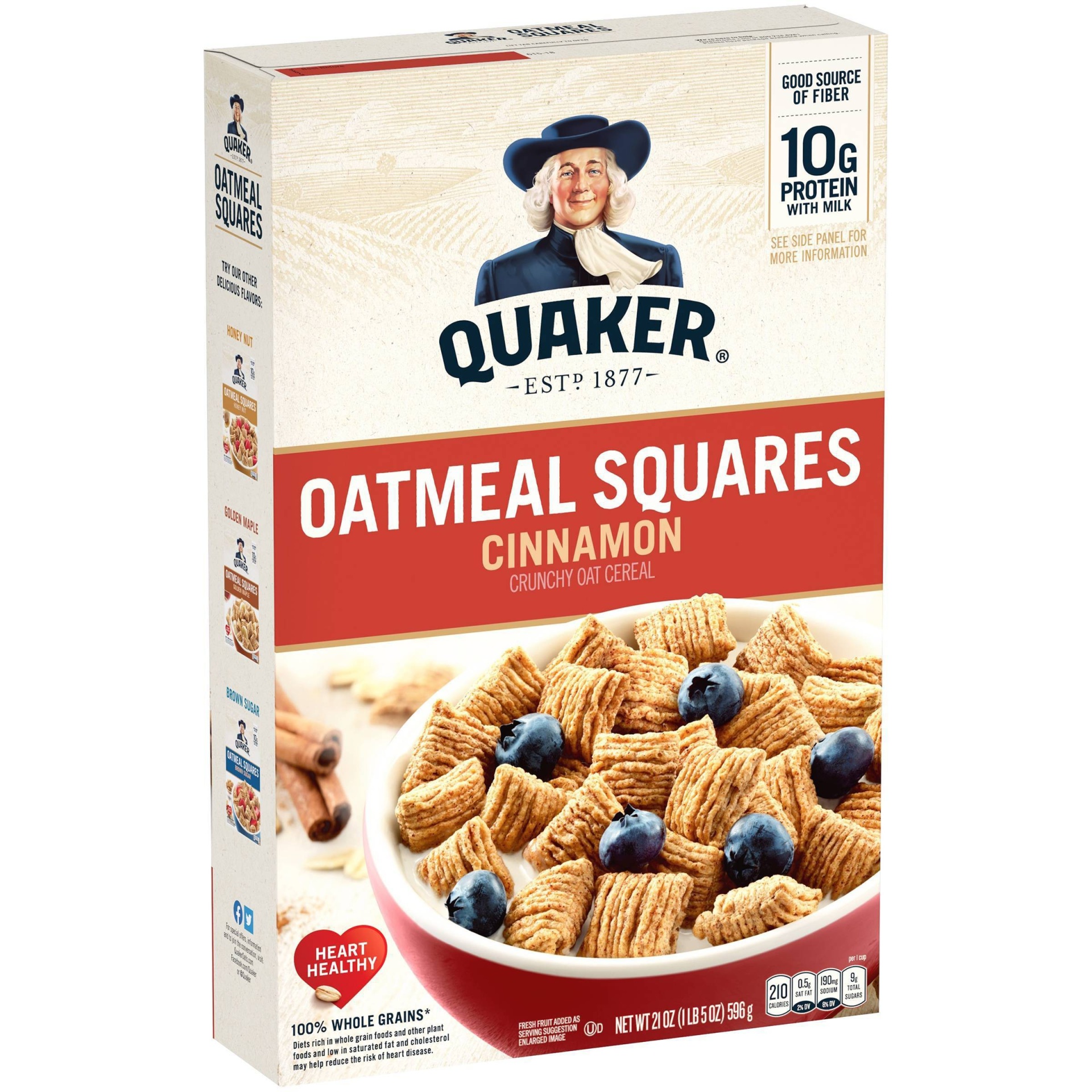 slide 1 of 5, Oatmeal Squares Quaker Oat Squares Big Box Cinnamon - 21oz, 21 oz