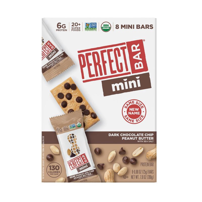 slide 3 of 3, Perfect Bar Dark Chocolate Chip Peanut Butter Snack Size Protein Bars - 7oz/8ct, 7 oz, 8 ct