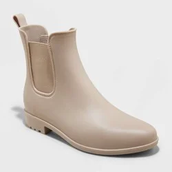 Women's Chelsea Rain Boots - A New Day™ Taupe 10