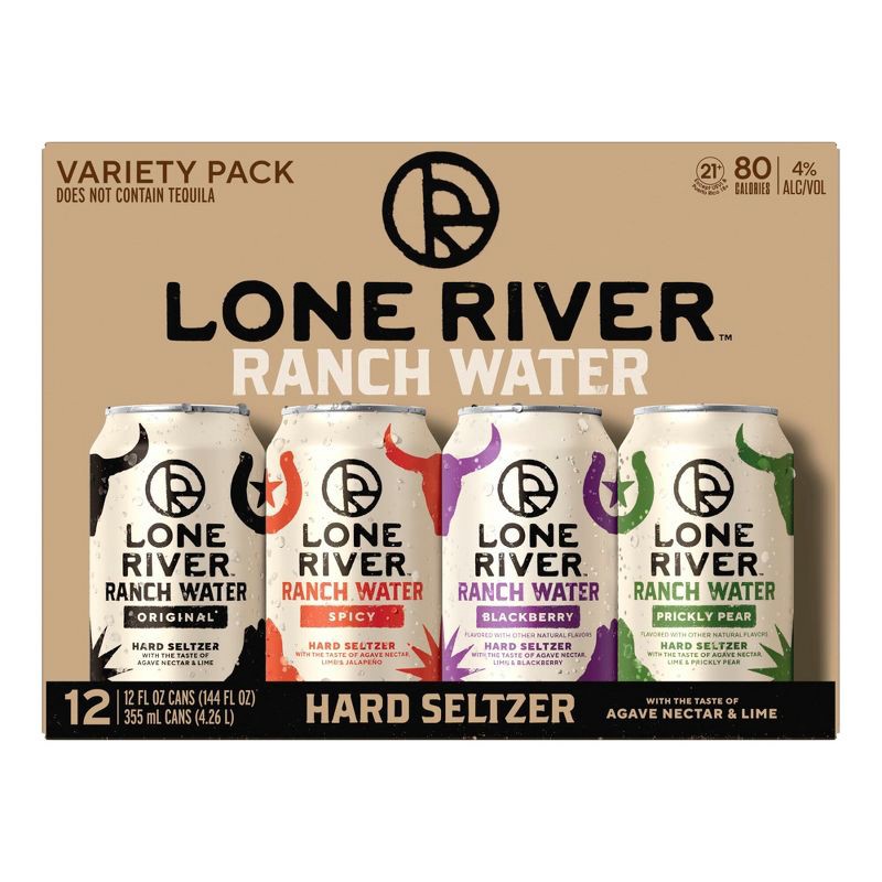 slide 1 of 12, Lone River Ranch Water Hard Seltzer Variety Pack - 12pk/12 fl oz Cans, 12 ct; 12 fl oz