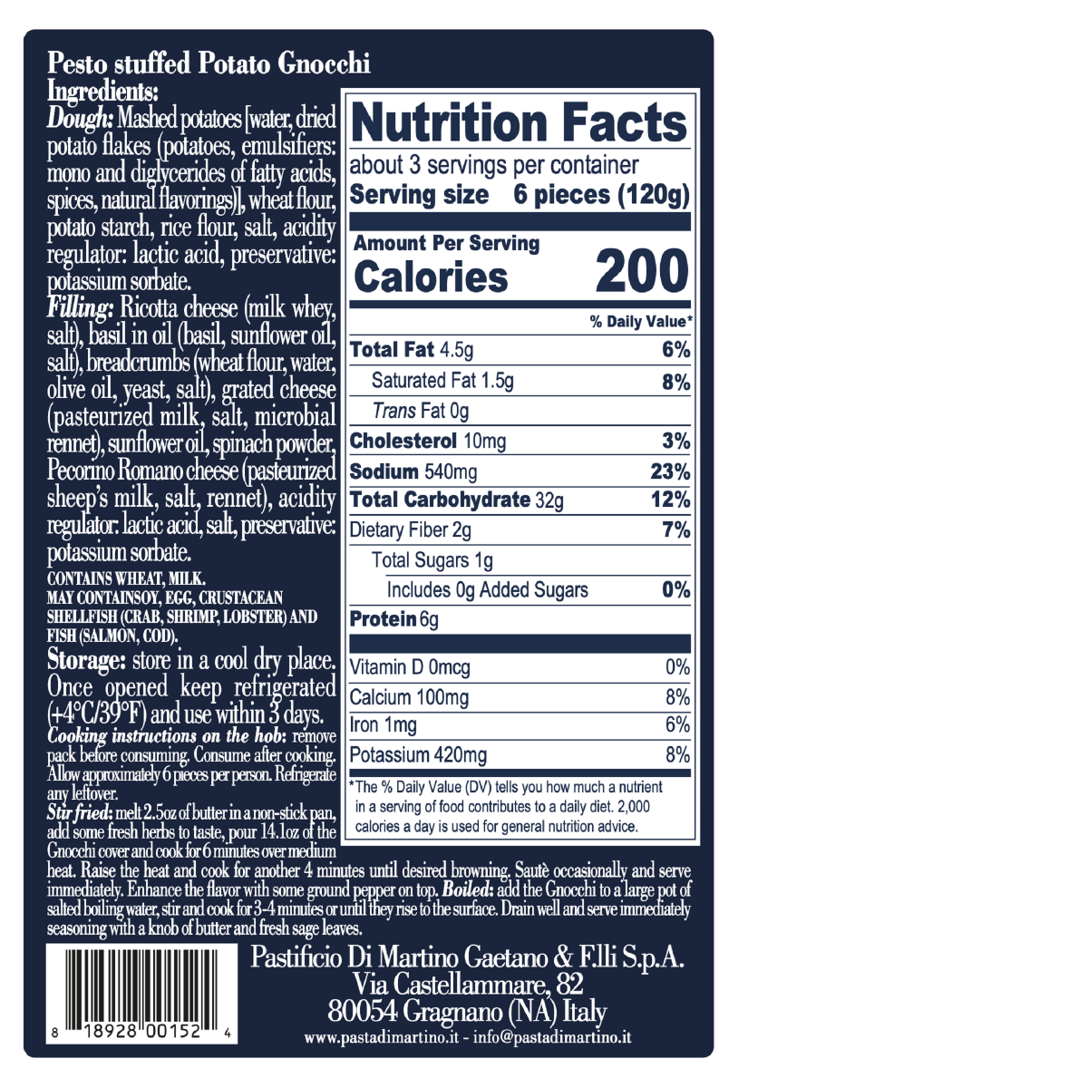 slide 2 of 2, Di Martino Gnocchi Pesto - 14.1 OZ, 14.1 oz