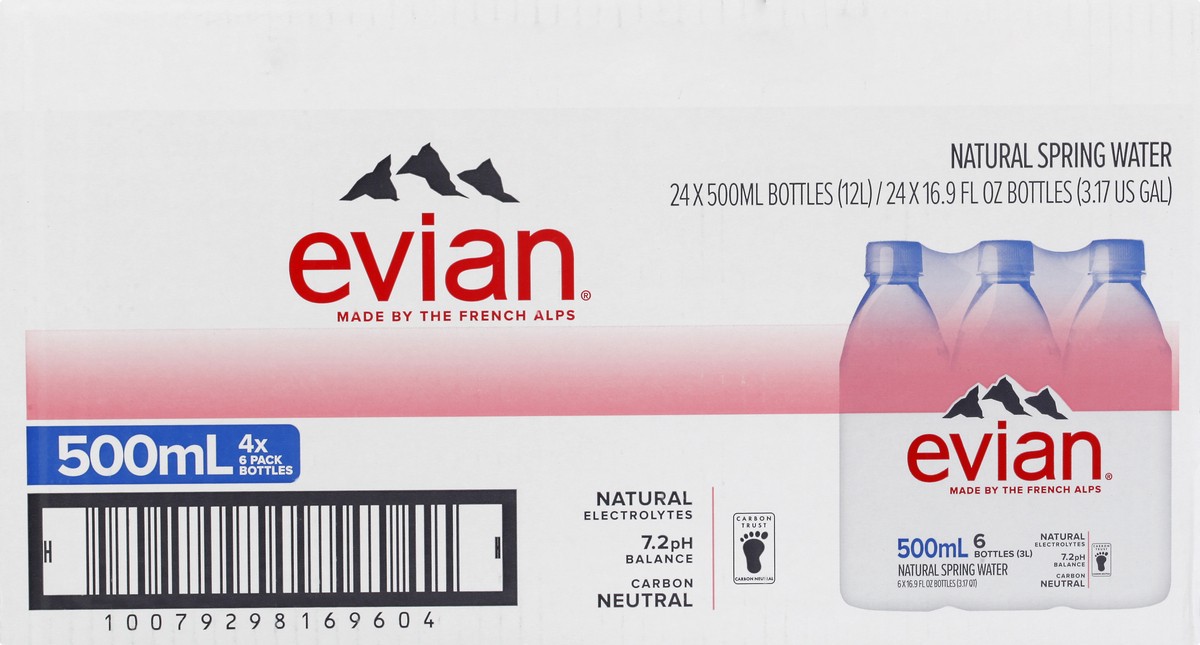 slide 2 of 11, Evian Water - 1/2 liter, 1/2 liter