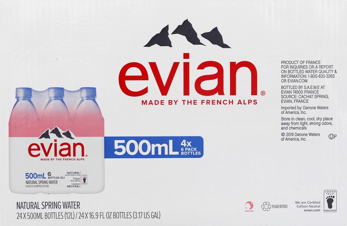 slide 11 of 11, Evian Water - 1/2 liter, 1/2 liter